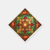 Green Red Decorative Holiday Napkin スタンダードカクテルナプキン (角)
