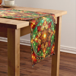 Green Red Decorative Holiday Table Runner ミディアムテーブルランナー