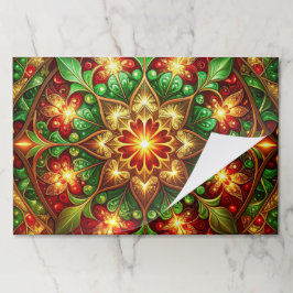 Green Red Decorative Holiday Tearaway Placemat ペーパーパッド