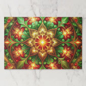 Green Red Decorative Holiday Tearaway Placemat ペーパーパッド (正面)