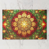 Green Red Decorative Holiday Tearaway Placemat ペーパーパッド (正面)