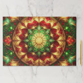 Green Red Decorative Holiday Tearaway Placemat ペーパーパッド (インサイチュ)