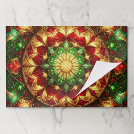 Green Red Decorative Holiday Tearaway Placemat ペーパーパッド