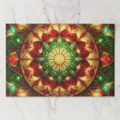 Green Red Decorative Holiday Tearaway Placemat ペーパーパッド (正面)