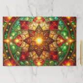 Green Red Decorative Holiday Tearaway Placemat ペーパーパッド (インサイチュ)