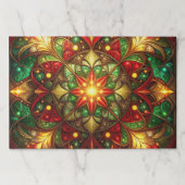 Green Red Decorative Holiday Tearaway Placemat ペーパーパッド (正面)