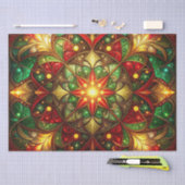 Green Red Decorative Holiday Tissue Paper 薄葉紙 (クラフト)