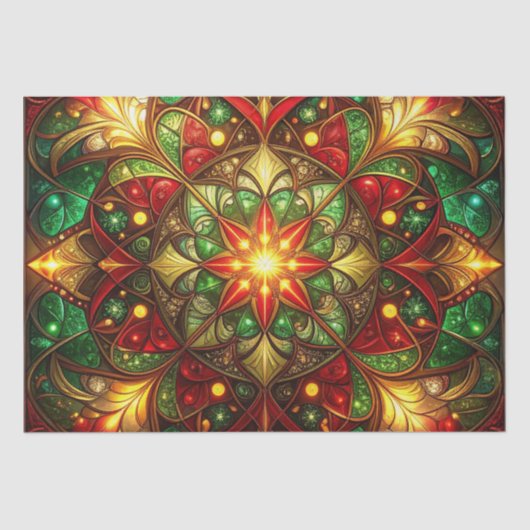 Green Red Decorative Holiday Tissue Paper 薄葉紙 (正面)