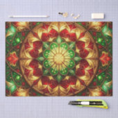 Green Red Decorative Holiday Tissue Paper 薄葉紙 (クラフト)