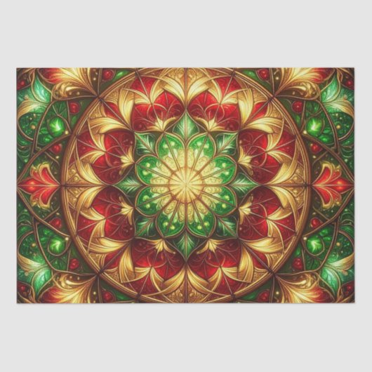 Green Red Decorative Holiday Tissue Paper 薄葉紙 (正面)