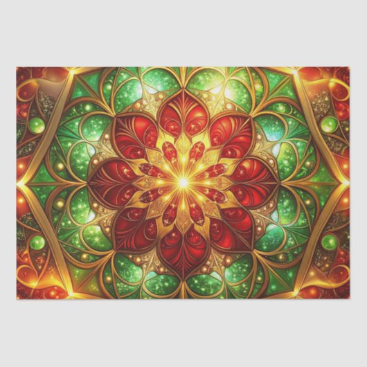 Green Red Decorative Holiday Tissue Paper 薄葉紙 (正面)