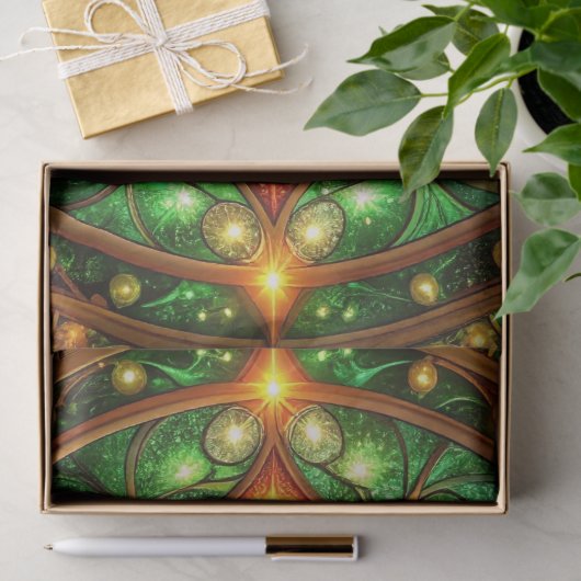 Green Red Decorative Holiday Tissue Paper 薄葉紙 (ギフト)