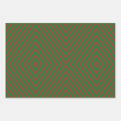 Green & Red Diagonal Lines ラッピングペーパーシート (正面)