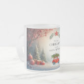 Green&red festive Christmas mug2025 フロストグラスマグカップ (正面左)