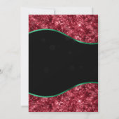 Green, Red & Gold Snowflake Christmas Party 招待状 (裏面)