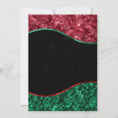 Green Red & Gold Snowflake Company Christmas Party 招待状 (裏面)