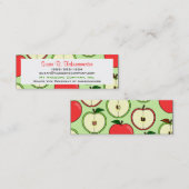 Green & Red Half AppleプリントSkinny名刺 スキニー名刺 (正面/裏面)