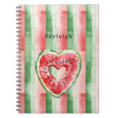 Green Red Heart Watermelon  ノートブック (正面)