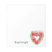 Green Red Heart Watermelon Birthday ノートパッド (正面)