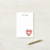 Green Red Heart Watermelon Birthday ポストイット (デスク上)