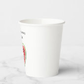 Green Red Heart Watermelon Birthday 紙コップ (左)