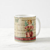 Green Red Merry Christmas Mug Angel Keepsake Gift コーヒーマグカップ (正面右)