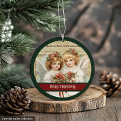 Green Red Merry Christmas Ornament Angel Keepsake オーナメント