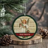 Green Red Merry Christmas Ornament Angel Keepsake オーナメント