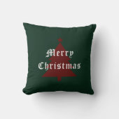 Green & Red "Merry Christmas" Throw Pillow クッション (正面)