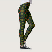 Green & Red PatternedFloral Mosaic Women's Legging レギンス (右)