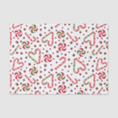 Green Red Peppermint Candy Cane Swirl Holiday Gift 薄葉紙 (正面)