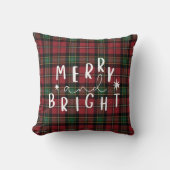 Green Red Plaid Christmas Decorative Throw Pillow クッション (正面)