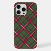 Green & Red Plaid Cozy Christmas Festive iPhoneケース (裏面)