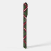 Green & Red Plaid Cozy Christmas Festive iPhoneケース (右側面)