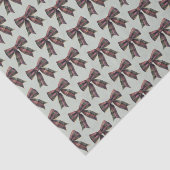 Green Red Plaid Stripes Bows Christmas 薄葉紙 (詳細)