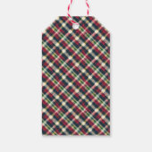 Green Red Tartan Plaid Custom Christmas Holiday ギフトタグ (裏面)