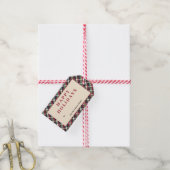 Green Red Tartan Plaid Custom Christmas Holiday ギフトタグ (より糸付き)