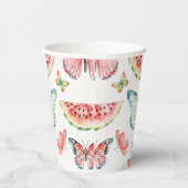 Green Red Watermelon Blue Butterflies Birthday 紙コップ (右)