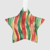 Green Red Western Cowboy Boots Christmas  オーナメント (裏面)