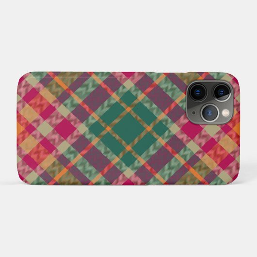Green Red Yellow Scottish Tartan Plaid Case-Mate iPhoneケース (裏面(横))