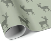 Green Reindeer Winter Modern Minimalist Christmas ラッピングペーパー (ロールコーナー)