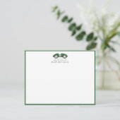 Green Retro Car Nursery Note Card 案内状 (スタンド正面)