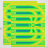 Green Retro Cathedral Scrapbook Paper 2-Sided Page (正面/裏面)