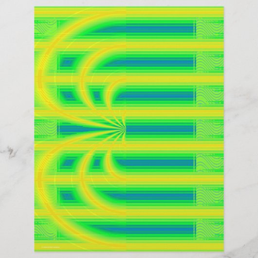 Green Retro Cathedral Scrapbook Paper 2-Sided Page (裏面)