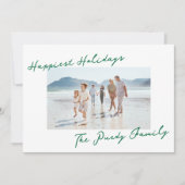 green retro christmas photo happiest シーズンカード (正面)