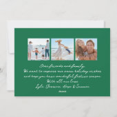 green retro christmas photo happiest シーズンカード (裏面)