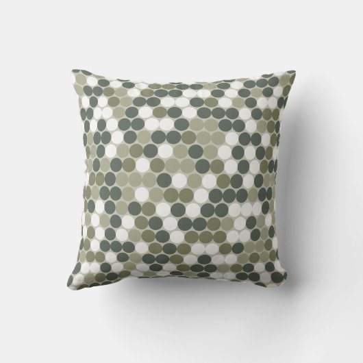 Green retro dots  クッション (裏面)