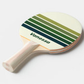 Green Retro Five Across Striping with Name 卓球ラケット (正面アングル)