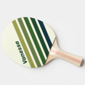 Green Retro Five Angled Striping with Name 卓球ラケット (横)