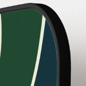 Green Retro Five Circle Stripe with Name ピックルボールラケット (左詳細)